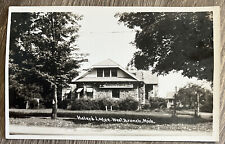 Real Photo Postcard West Branch Michigan Stone Walls Haley's Lodge RPPC 1940s picture