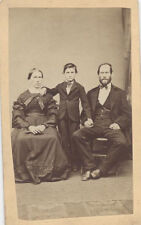 1872 CDV PORTRAIT OF WELL-DRESSED FAMILY IN ALL BLACK CLOTHING - ALTOONA, PA picture