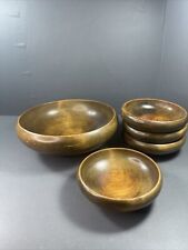 Quality Wood Craft Salad Bowl Set/Mid Century Solid Wood Bowls picture