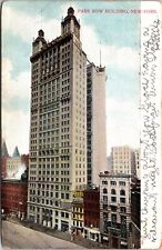 VINTAGE POSTCARD STREET SCENE AT THE PARK ROW BUILDING IN NEW YORK CITY 1906 picture