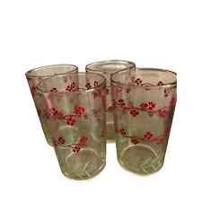 LOT 4VTG KRAFT SWANKY SWIGS FORGET-ME-NOT 3.5” JUICE GLASSES RED  picture