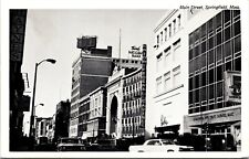 Vtg Springfield Massachusetts MA View of Main Street Black & White 1970 Postcard picture