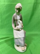 Casades Ceramic Figurine 9” - Woman and Swan - Made in Spain picture