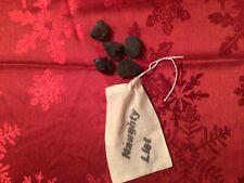 SMALL BURLAP  BAG  OF COAL WITH  REAL  COAL LUMPS   Peficit For X Mass Stockings picture