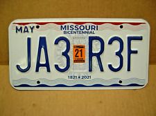 May 2021 Missouri state bicentennial license plate. Good cnd. Light wear only picture