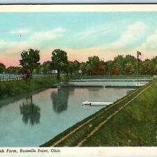 1940 Russells Point, OH Ohio State Fish Farm Fishery Nature Linen Teich PC A245 picture