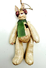 Vintage Rare Kurt Adler RABBIT Bunny Carved Ornament Hinge Limbs 5.5
