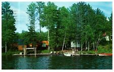 Bemidji WI Jaeger's Resort Lake Fishing Boat Dock 1958 Vintage Chrome Postcard picture