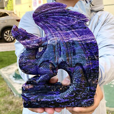 5.1LB Natural Charoite Quartz Carved Flying Dragon Crystal Reiki Healing Décor picture