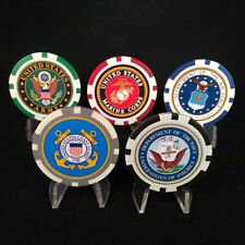 5 pc Military Branch Poker Chip Set picture