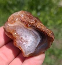 LAKE SUPERIOR AGATE 3.7OZ, COLORFUL SHADOW BANDED AGATE. DISPLAY PIECE  picture