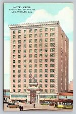Hotel Cecil Los Angeles California Ad w Original Rates Vintage Unused Postcard picture