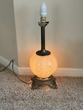 Vintage Falkenstein 3 Way Table Lamp Melon Globe Beige Cream No Shade Pls READ picture