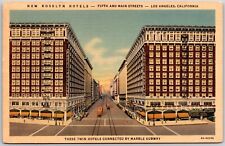 Los Angeles California Rosslyn Twin Hotels Teich Postcard picture