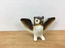 Vintage Miniature Bone China Owl Figurine 2” Tall With Original Sticker picture