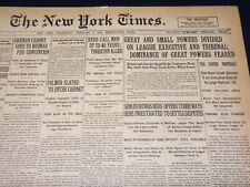 1919 FEBRUARY 5 NEW YORK TIMES - DOMINANCE OF GREAT POWERS FEARED - NT 7960 picture