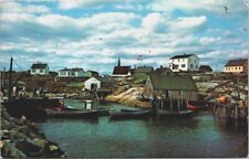 VTG Peggy's Cove, Nova Scotia, Chrome, Posted 1971, Boats, Village, Harbor picture