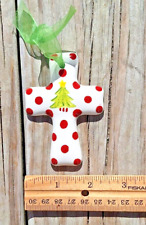 M Bagwell Ceramic Christmas Tree Cross Ornament  Gently Used picture