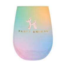 Stemless Wine Glass Party Animal Size 3.5in x 5in h, 20 oz Pack of 6 picture