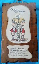 Vintage GEMINI THE TWINS Zodiac Astrology HANGING WALL ART PLAQUE Retro picture
