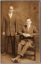 Postcard Young & Older Businessmen/Banker Types Portrait RPPC Real Photo Fy picture
