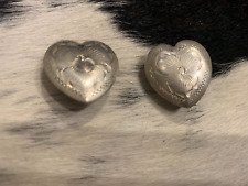 Vintage SOLID Sterling Silver Heart Conchos for Headstall / Bridle 1
