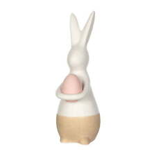 Ceramic Easter Bunny Figurine with Pink Egg picture