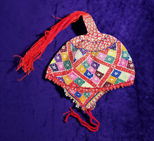 Antique South America handmade wool hat cap pink geometric pattern Peru Bolivia picture