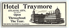 c1910 HOTEL TRAYMORE ATLANTIC CITY NEW JERSEY PRINT ADVERTISEMENT Z3490 picture
