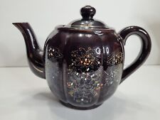 Hand Painted Floral Pre-War Moriage Glazed Japanese Teapot, Made in Japan picture
