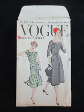 Vintage 1950s Vogue One Piece Dress Printed Pattern #9839 Size 16 Bust 36 Hip 38 picture