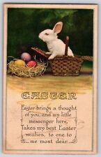 Postcard Easter Poem w Rabbit & Eggs picture
