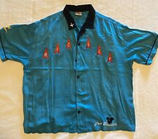 Vintage Disney Store Retro Mickey Mouse King Pin Embroidered Bowling Shirt XL picture