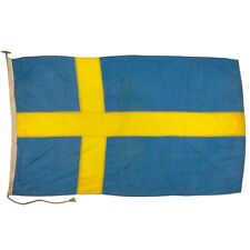 Vintage Nautical Sewn Swedish Flag Cloth Old Scandinavia Sweden Textile Art picture