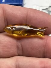 Antique Golden Amber Fish Bead (Christian) 34.8 X 9.8 X 8.2 mm Collectible art picture