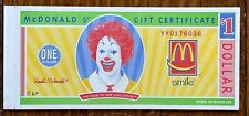 Vintage 2001 Booklet Of 5 - $1.00 (One Dollar) McDonald’s Gift Certificates picture