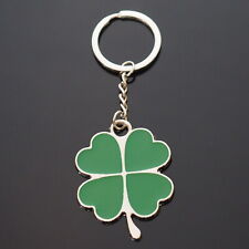 1x - Four Leaf Clover Hearts Steel Lucky Key Chain Charm Pendant Keychain picture