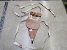 VINTAGE East German Makarov Tan Leather Shoulder Holster W/ Magazine Pouch picture