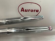 Aurora 98 Pen Sphere + Mechanical Pencil Chrome Spline Scrivono Vintage picture
