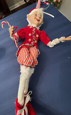 NWT RAZ Retired Elf Peppermint parlor 30” Holding Candy Cane Elf Is Posable picture