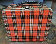 Vintage Aladdin Red Plaid Tin Lunch Box picture