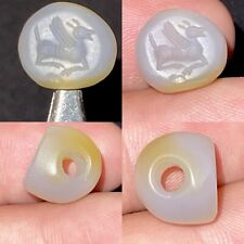 Wonderful Ancient Near Eastern Natural Agate Intaglio Seal Stone Stamp Bead picture