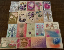 Lot of 20 Vintage ~Embossed ~Antique~AIRBRUSHED~EASTER~Postcards-k179 picture