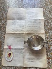 RARE SILVER HOST HOLDER : Special document of the psalms with sacred heart  picture