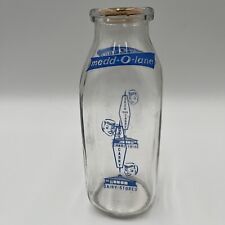 VINTAGE 1963 ONE PINT DAIRY BOTTLE-MEDD-O-LANE QUAD CITIES MOLINE IL NICE SHAPE picture