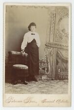 Antique c1880s Cabinet Card Beautiful Young Girl Peterson Bros. Tourist Artists picture