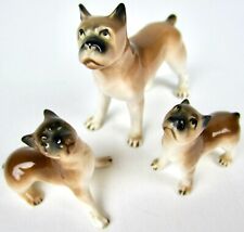 Vintage Miniature Ceramic Boxer Dog Figurine Figure Statue Dogs Puppy Lot of 3  picture