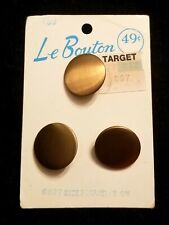 Vintage Le Bouton Large Gold Tone Brass Buttons New On Card  picture