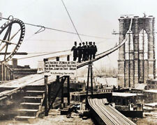 8x10 photo of the Brooklyn Bridge under construction circa 1877 picture