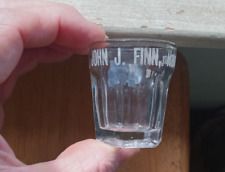 HARRISBURG,PA JOHN J.FINN 6 SIDED WHISKEY SHOT GLASS EARLY 1900 PRE PROHIBITION picture